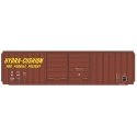 FMC 5283 Cubic Foot Double-Door Boxcar - Ready to Run -- CSX (Patched, Ex-SP, Boxcar Red, yellow Hydra Cushion Markings), HO, In
