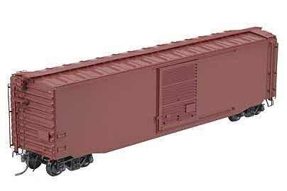 50` PS-1 Boxcar w/Standard Coupler, 9` Low Tack Doors - Sharp Slope, No Lip -- Boxcar Red, HO, Kadee Quality Products 6000