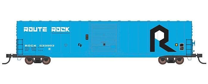 60′ PS-1 Single-Door Boxcar - Ready to Run -- Rock Island (blue, black, white), HO, Intermountain Railway Company 46933