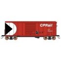 1937 AAR 10`6` Boxcar, 4-3-1 Improved Dreadnaught Ends, 6` Door - Ready to -- Canadian Pacific (Action Red, white, black, Multim