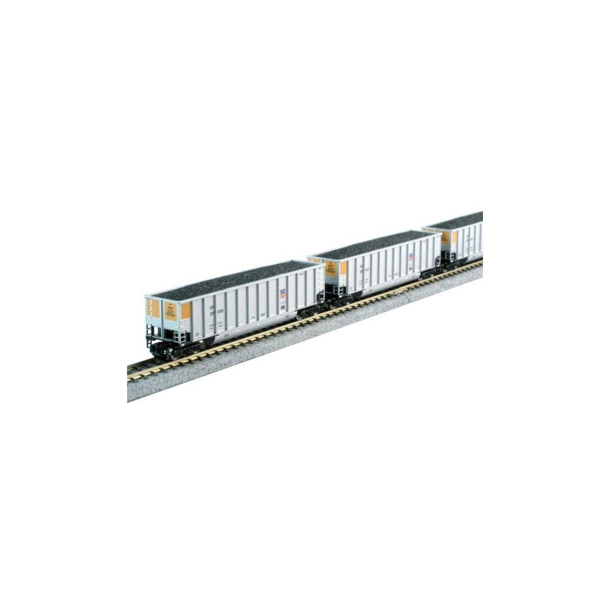 BethGon Coalporter 8-Pack - Ready to Run -- Union Pacific (silver, yellow, Small Shield), N, Kato USA Inc 1064631
