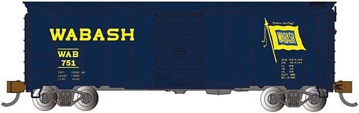 AAR 40′ Steel Boxcar - Ready to Run - Silver Series(R) -- Wabash (blue), N, Bachmann Industries 17063