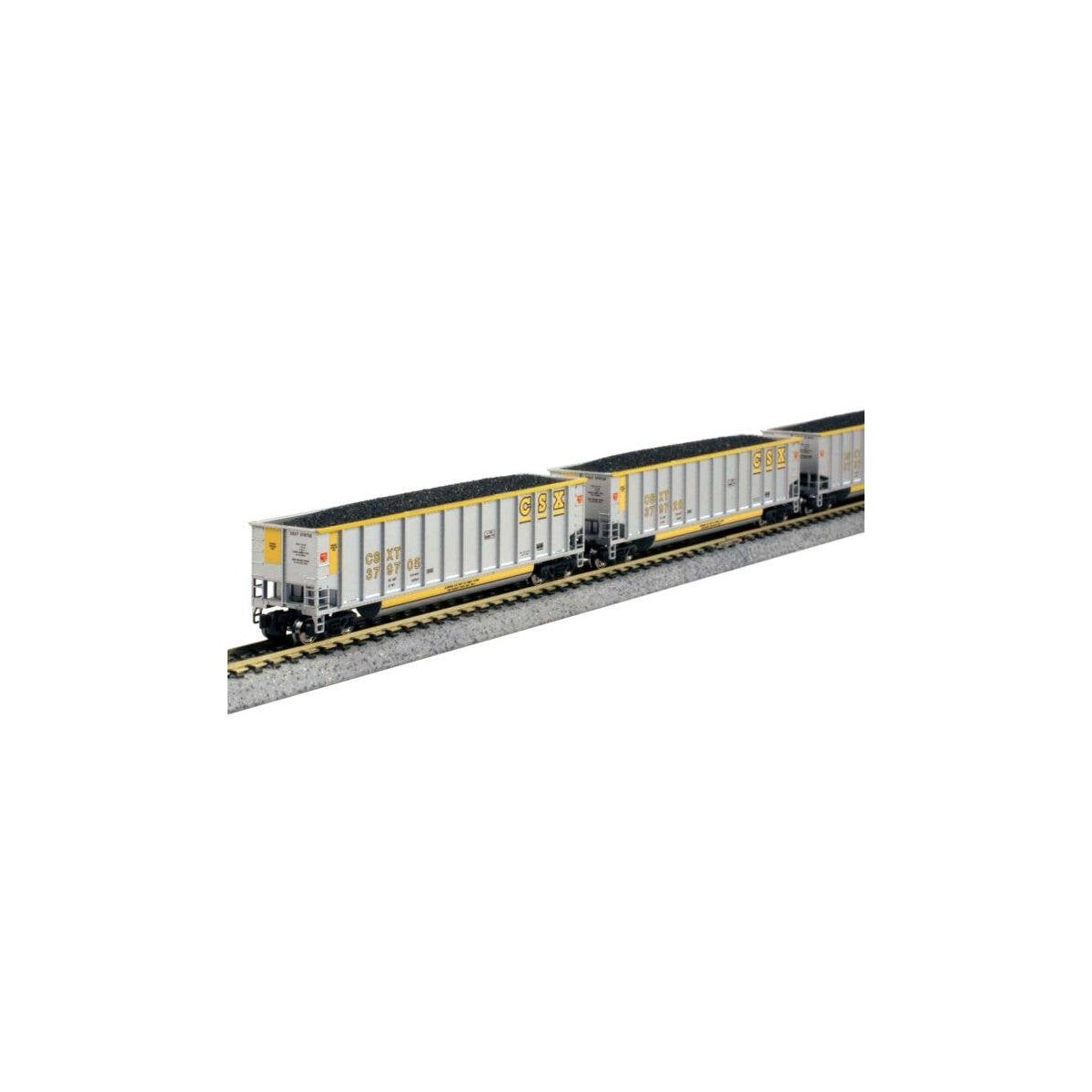 BethGon Coalporter 8-Pack - Ready to Run -- CSX (gray, yellow, yellow lettering), N, Kato USA Inc 1064632