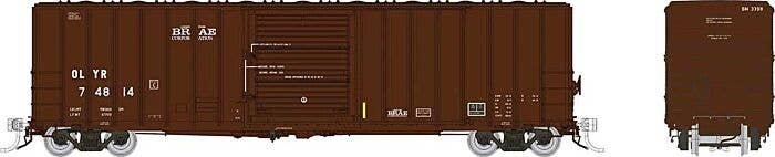 Pacific Car & Foundry 5317 Cubic Foot 50′ Boxcar 6-Pack - Ready to Run -- Olympic Railway OLYR Set 1 (Boxcar Red, white), HO, 