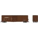 Pacific Car & Foundry 5317 Cubic Foot 50′ Boxcar 6-Pack - Ready to Run -- St. Lawrence & Atlantic SLR Set 1 (Boxcar Red, white