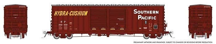 Pacific Car & Foundry B-70-69 Boxcar 6-Pack - Ready to Run -- Southern Pacific 4 (Boxcar Red, white, yellow), HO, Rapido Trains 