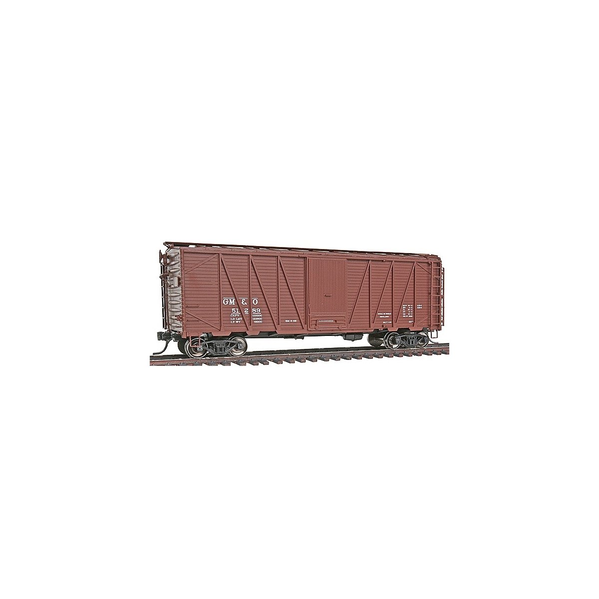 40′ War Emergency Single-Sheathed Wood Boxcar - Ready to Run -- Gulf, Mobile & Ohio (Boxcar Red), HO, Intermountain Railway Co