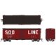 1937 AAR 40′ Boxcar w/Square Corner 6-Pack - Ready to Run -- Soo Line Set 1 (Boxcar Red, black, Large Squared Roadname), HO, R