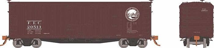 USRA 40′ Double-Sheathed Wood Boxcar 6-Pack - Ready to Run -- Florida East Coast Set 2 (Boxcar Red, white, Flagler Logo), HO, 