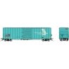 Pacific Car & Foundry 5241 Cubic Foot 50′ Boxcar 3-Pack - Ready to Run -- East Erie Commercial EEC Set 1 (Patched, teal, gray,