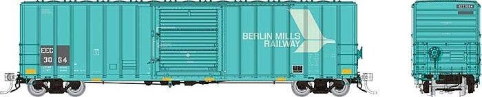 Pacific Car & Foundry 5241 Cubic Foot 50′ Boxcar 3-Pack - Ready to Run -- East Erie Commercial EEC Set 1 (Patched, teal, gray,