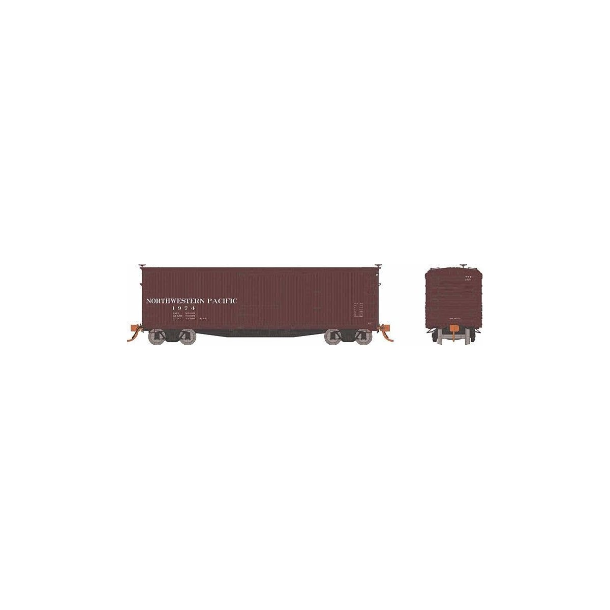 USRA 40′ Double-Sheathed Wood Boxcar 6-Pack - Ready to Run -- Northwestern Pacific Set 2 (Boxcar Red), HO, Rapido Trains Inc 1