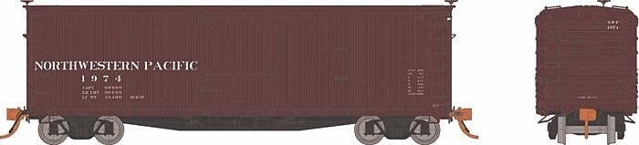 USRA 40′ Double-Sheathed Wood Boxcar 6-Pack - Ready to Run -- Northwestern Pacific Set 2 (Boxcar Red), HO, Rapido Trains Inc 1