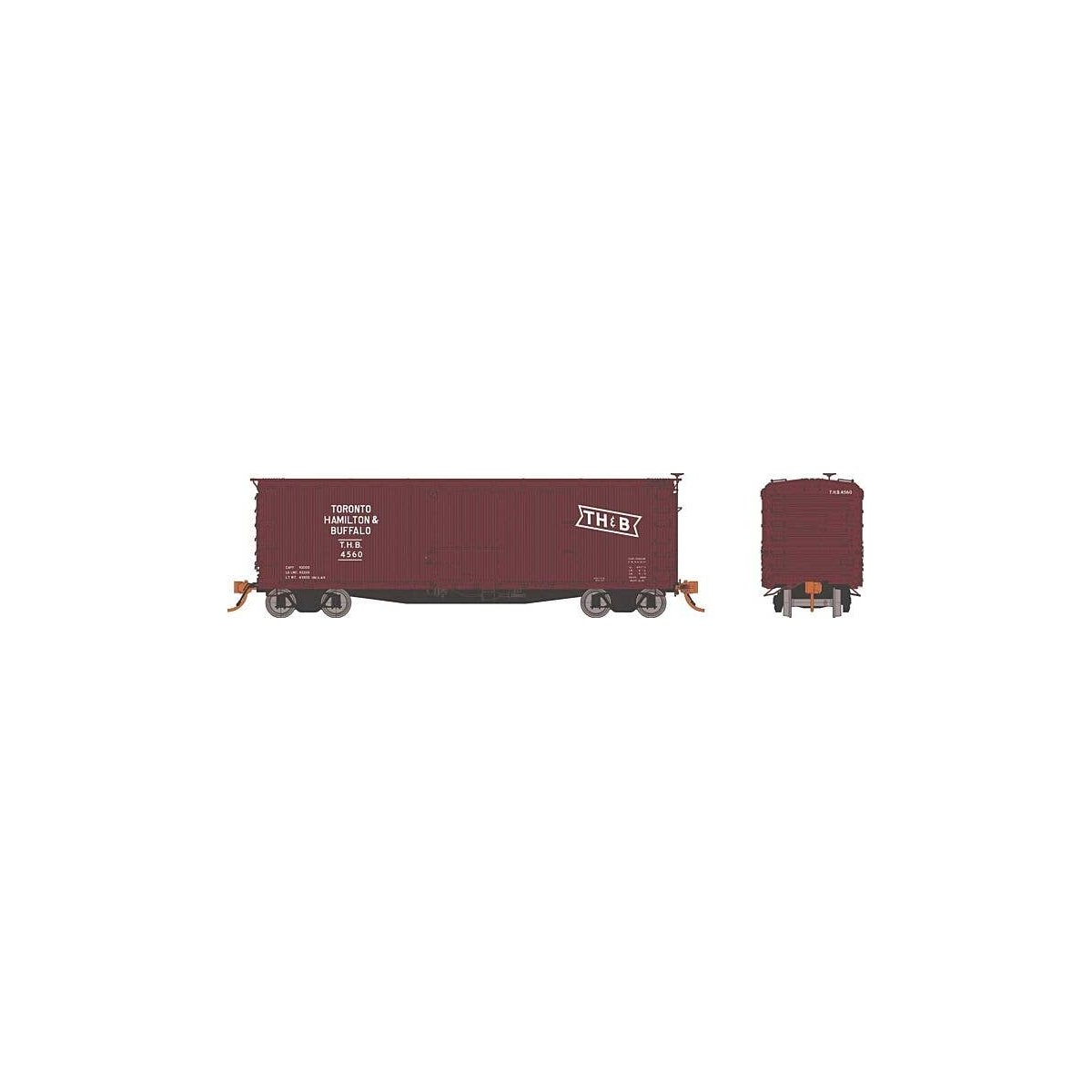 USRA 40′ Double-Sheathed Wood Boxcar 6-Pack - Ready to Run -- Toronto, Hamilton & Buffalo Set 2 (Boxcar Red, Bowtie Logo), HO,