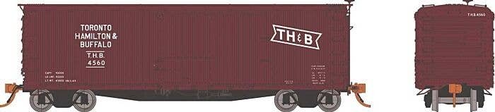 USRA 40′ Double-Sheathed Wood Boxcar 6-Pack - Ready to Run -- Toronto, Hamilton & Buffalo Set 2 (Boxcar Red, Bowtie Logo), HO,