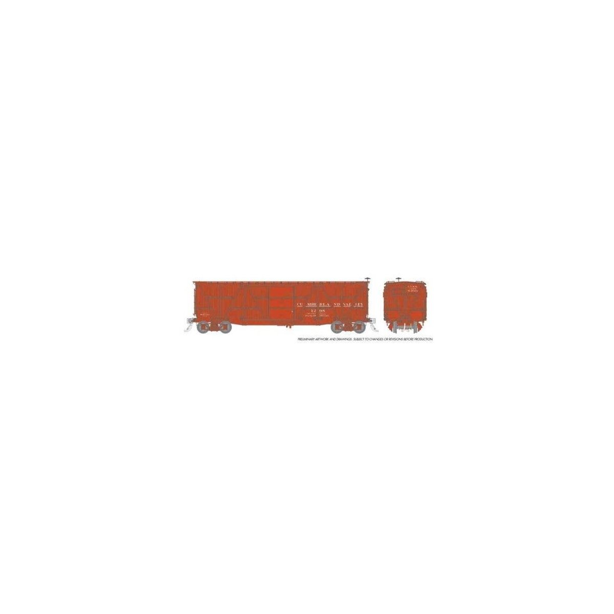 Class X23 Wood Boxcar 3-Pack - Ready to Run -- Cumberland Valley (Boxcar Red), HO, Rapido Trains Inc 177001