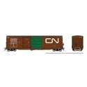 NSC 5304 Plug & Sliding Door Boxcar 6-Pack - Ready to Run -- Canadian National Set 1 (As-Delivered, Boxcar Red, green door, Nood