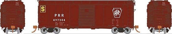 Class X31A Single-Door Boxcar 3-Pack - Ready to Run -- Pennsylvania Railroad Set 1 (Tuscan, Plain Keystone, Stores Dept.), HO, R