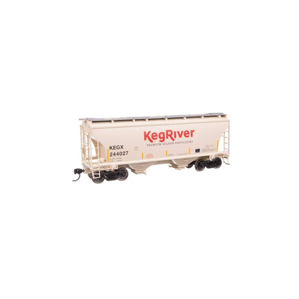 39′ Trinity 3281 2-Bay Covered Hopper - Ready-to-Run -- Keg River 244027, HO, WalthersMainline 49313