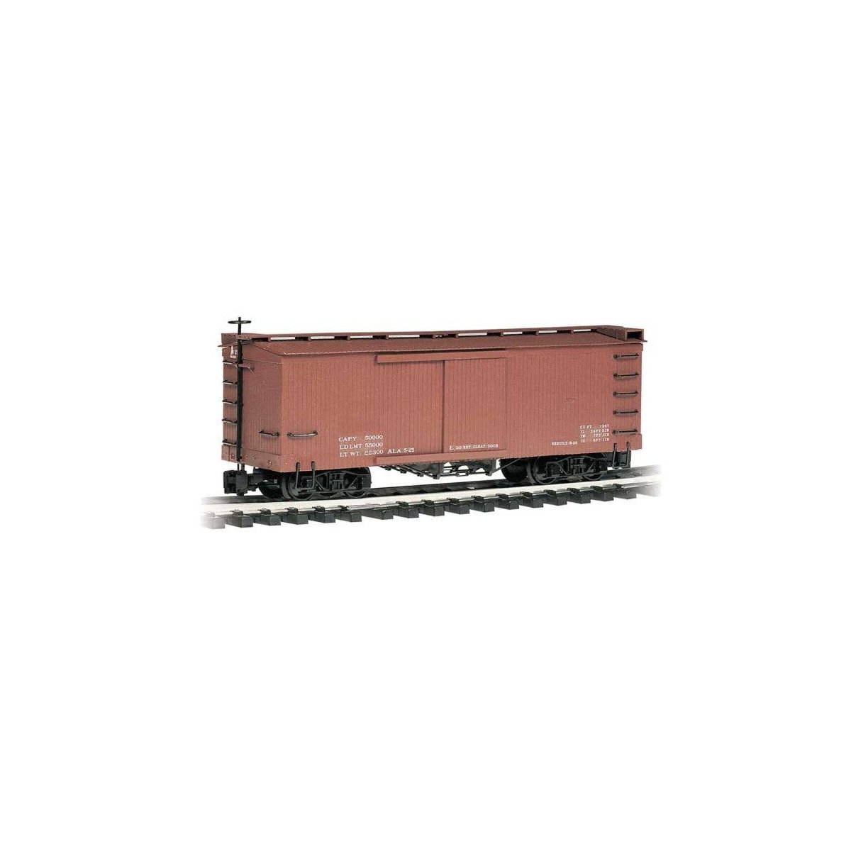 Wood Boxcar - Ready to Run -- Data Only (mineral red), G, Bachmann Industries 93302