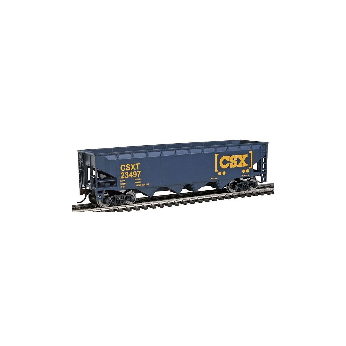 Offset Hopper - Ready to Run -- CSX Transportation (blue, yellow Boxcar Logo), HO, WalthersTrainline 1425