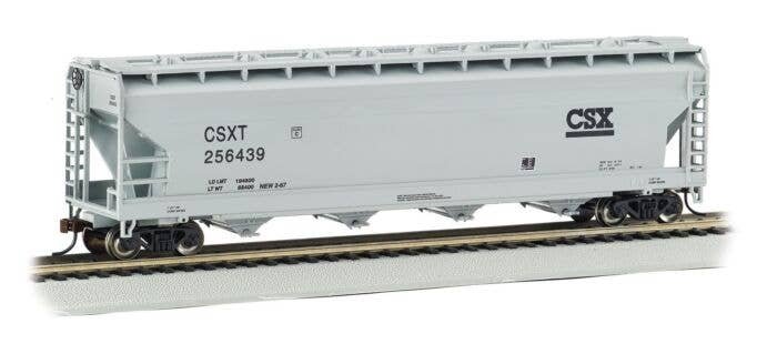 Silver Series(R) 56′ ACF Center-Flow Covered Hopper - Ready to Run -- CSX Transportation 256, HO, Bachmann Industries 17501
