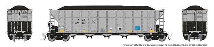 AutoFlood III Rapid Discharge Coal Hopper w/Load - Ready to Run -- Luminant TXUX (silver, bl, HO, Rapido Trains Inc 169059A