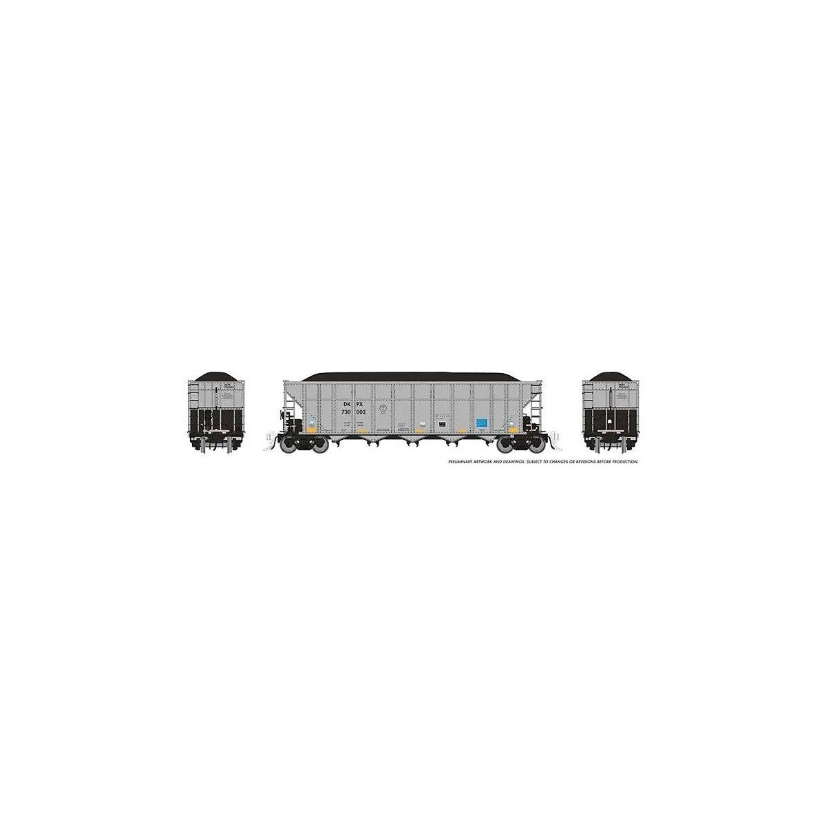AutoFlood III Rapid Discharge Coal Hopper w/Load 6-Pack - Ready to Run -- Duke Power DKPX Set, HO, Rapido Trains Inc 169046