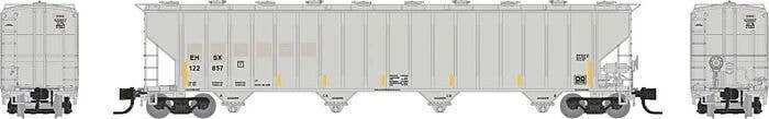 Procor 5820 Covered Hopper 3-Pack - Ready to Run -- Dow Chemical DCLX (gray, black, Reporting , N, Rapido Trains Inc 560009
