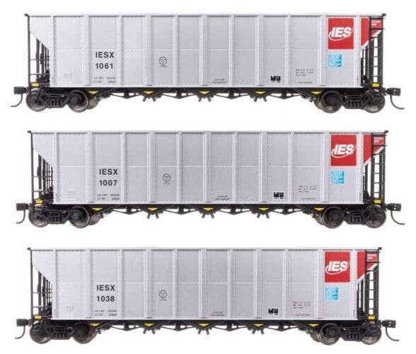 50′ RD-4 Hopper 3-Pack - Ready to Run -- Alliant Energy IESX 1007, 1038, 1061, HO, WalthersMainline 56875
