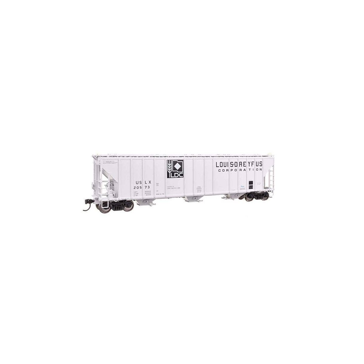 55′ Evans 4780 Covered Hopper - Ready To Run -- Louis Dreyfus USLX 20573, HO, WalthersProto 106199