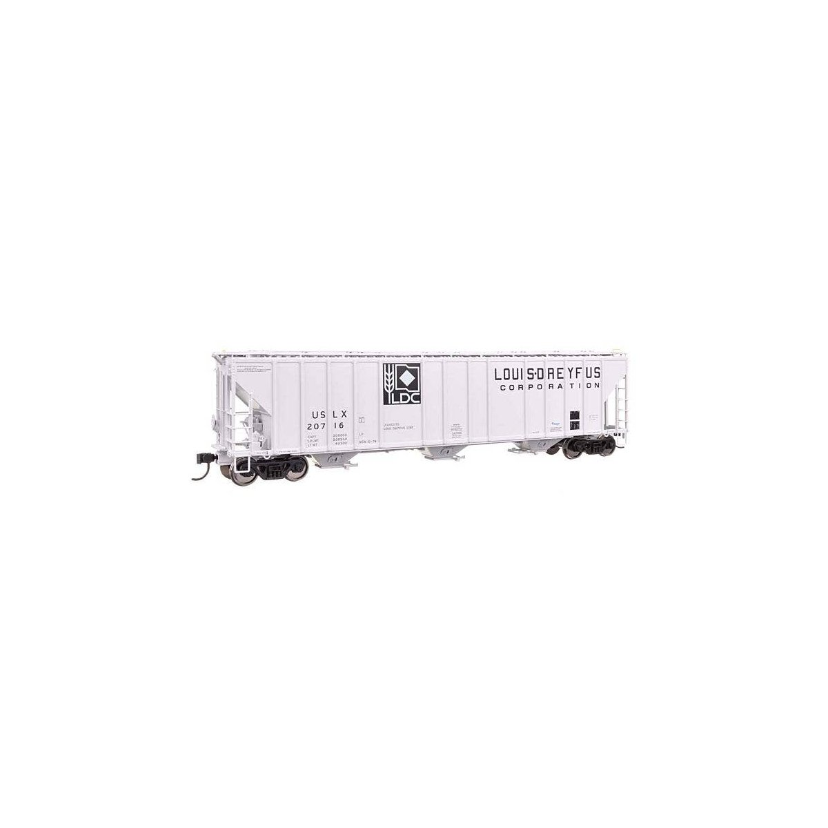 55′ Evans 4780 Covered Hopper - Ready To Run -- Louis Dreyfus USLX 20716, HO, WalthersProto 106201