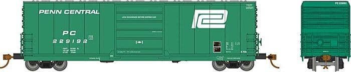 Evans X72A Boxcar 6-Pack - Ready to Run -- Penn Central (Jade Green, white, Large Logo), HO, Rapido Trains Inc 139001