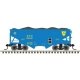55-Ton Fishbelly Hopper with Load - Ready to Run -- Delaware & Hudson 5802 (blue, yel, N, Atlas Model Railroad Co. 50007214