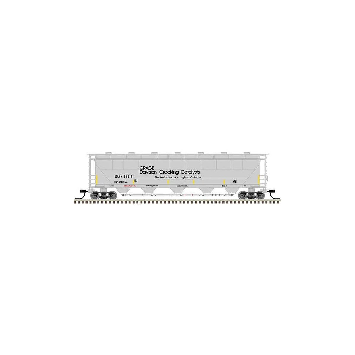 Trinity PD5000 Covered Hopper - Ready to Run -- Grace Davison NAHX 550145 (gray, blac, N, Atlas Model Railroad Co. 50005678