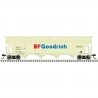 ACF 5250 4-Bay Centerflow Hopper - Ready to Run -- BF Goodrich ACFX 55517 (pale yellow, blue, red), N, Trainman 50007107