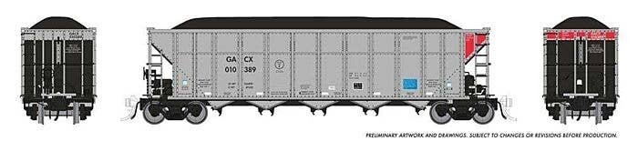 AutoFlood III Rapid Discharge Coal Hopper w/Load - Ready to Run -- GATX Capital GACX (silver, HO, Rapido Trains Inc 169051A