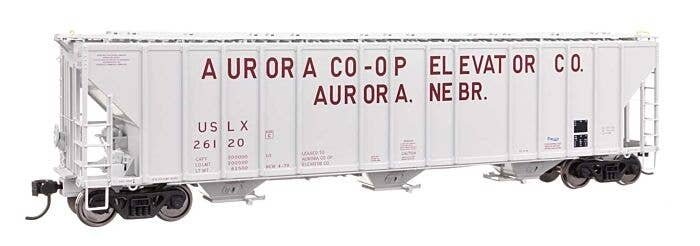 55′ Evans 4780 Covered Hopper - Ready To Run -- Aurora Coop USLX 26120, HO, WalthersProto 106179
