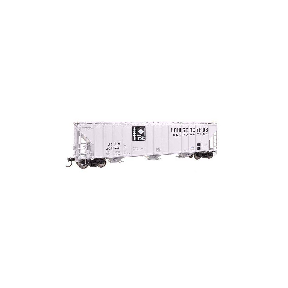 55′ Evans 4780 Covered Hopper - Ready To Run -- Louis Dreyfus USLX 20544, HO, WalthersProto 106198