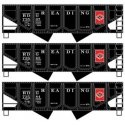 55-Ton Panel-Side 2-Bay Hopper 3-Pack - Kit -- Reading 73507, 73569, 73584 (black, red, Anthracite D, HO, Accurail Inc 2881
