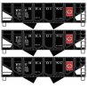 55-Ton Panel-Side 2-Bay Hopper 3-Pack - Kit -- Reading 73507, 73569, 73584 (black, red, Anthracite D, HO, Accurail Inc 2881