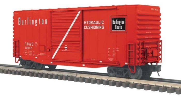 40′ Hy-Cube Boxcar - 3-Rail - Ready to Run - Trainman(TM) -- Chicago, Burlington & Quincy (red, white, black), O, Atlas O 2001