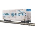 40′ Hy-Cube Boxcar - 3-Rail - Ready to Run - Trainman(TM) -- General Electric (white, blue), O, Atlas O 2001130