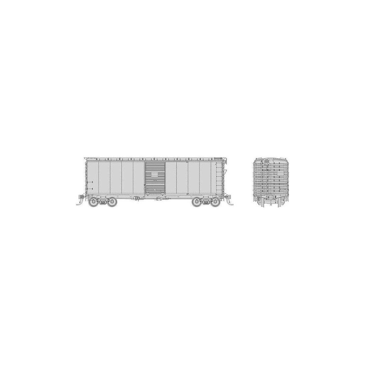 1937 AAR 40′ Boxcar CN Version 6-Pack - Ready to Run -- Undecorated, HO, Rapido Trains Inc 182099
