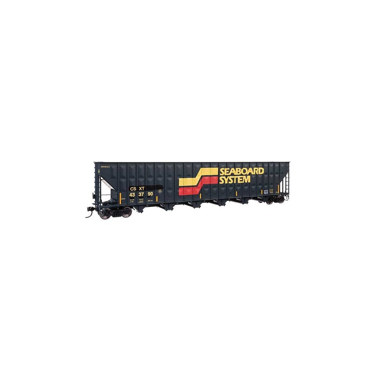 73′ Greenville 7,000 Cubic Foot Wood Chip Hopper - Ready to Run -- CSX 433790 (Patched Seaboard, HO, WalthersMainline 56375