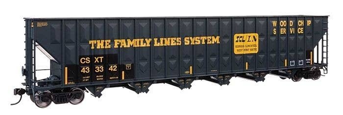 73′ Greenville 7,000 Cubic Foot Wood Chip Hopper - Ready to Run -- CSX 433342 (Patched Family L, HO, WalthersMainline 56379