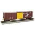 ACF 50`6` Outside-Braced Boxcar - Flashing Rear End Device - Ready-to-Run -- Conrail 166313 (Boxcar Red, white), HO, Bachmann In