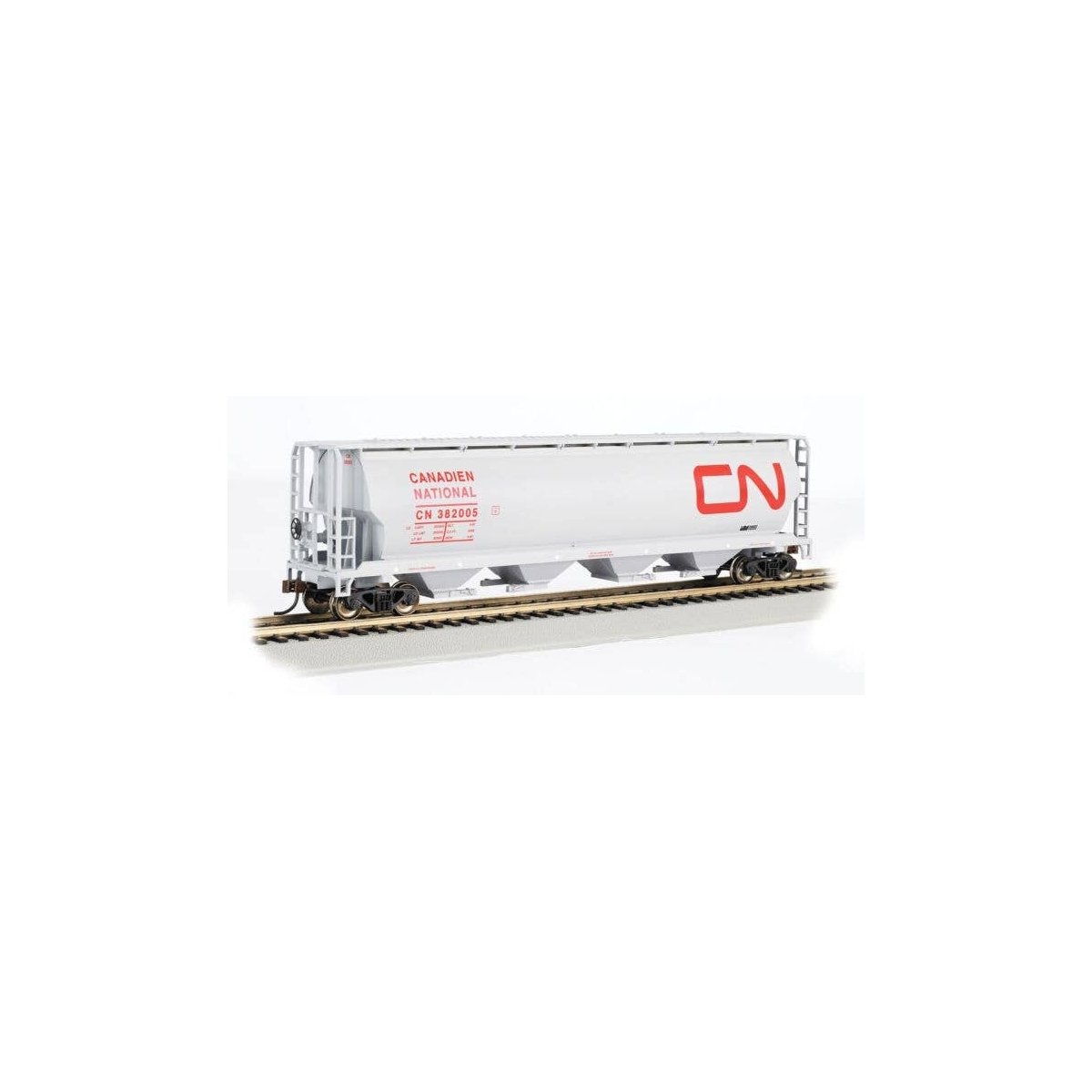 Canadian Cylindrical 4-Bay Grain Hopper - Ready to Run - Silver Series(R) -- Canadian Nation, HO, Bachmann Industries 19113