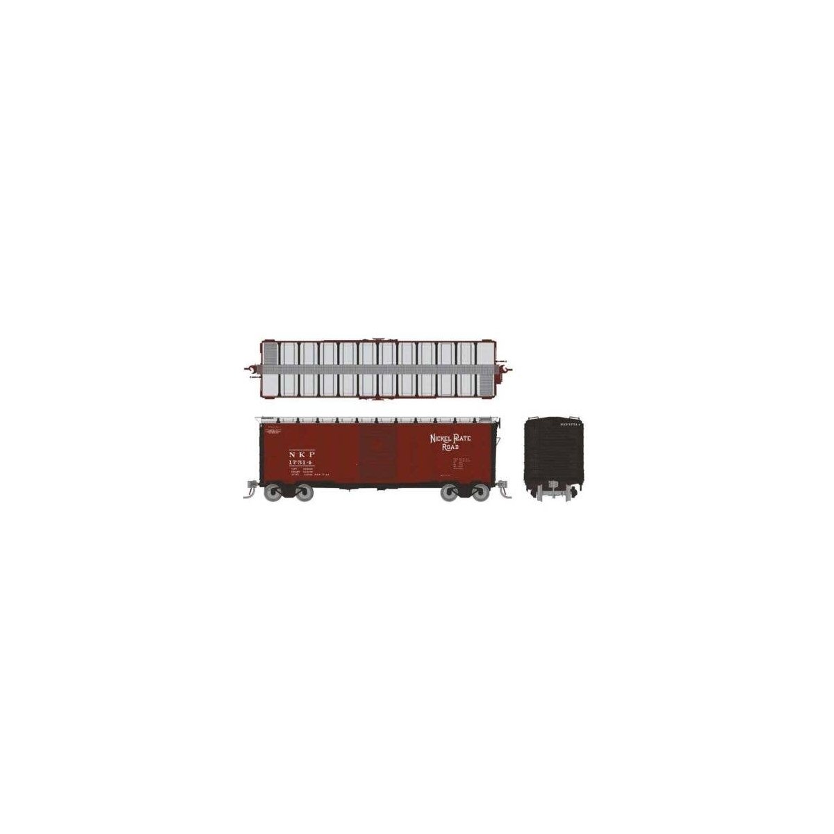1937 AAR 40′ Boxcar w/Round Corner - Ready to Run -- Nickel Plate Road (Boxcar Red, black), HO, Rapido Trains Inc 181006A