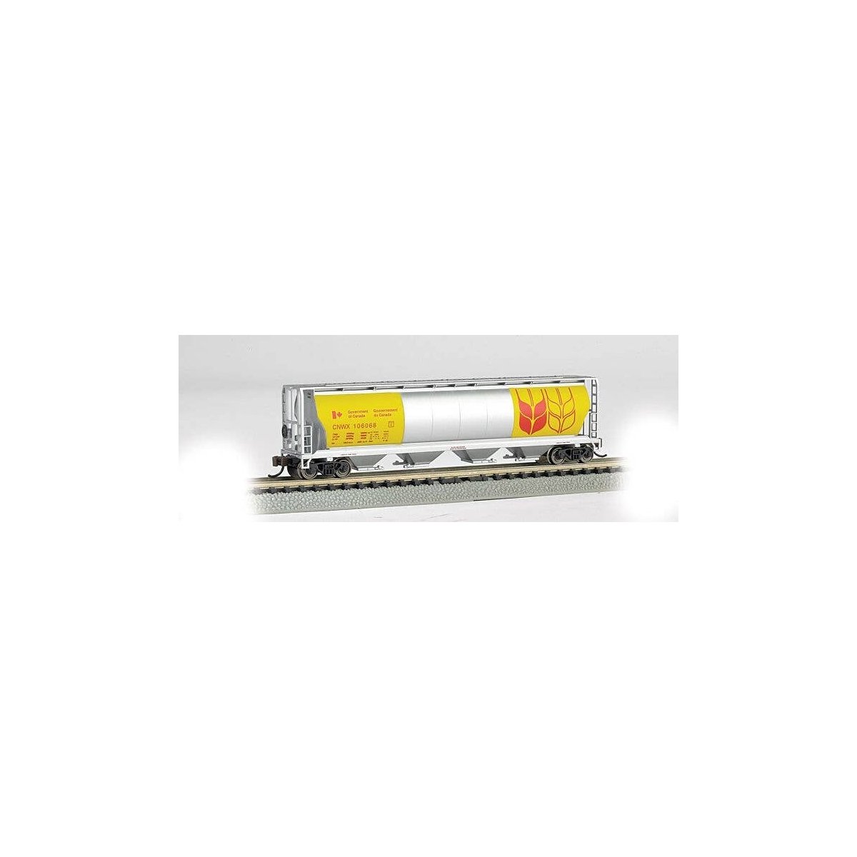 Canadian Cylindrical 4-Bay Grain Hopper - Ready to Run - Silver Series(R) -- Government of Ca, N, Bachmann Industries 19184